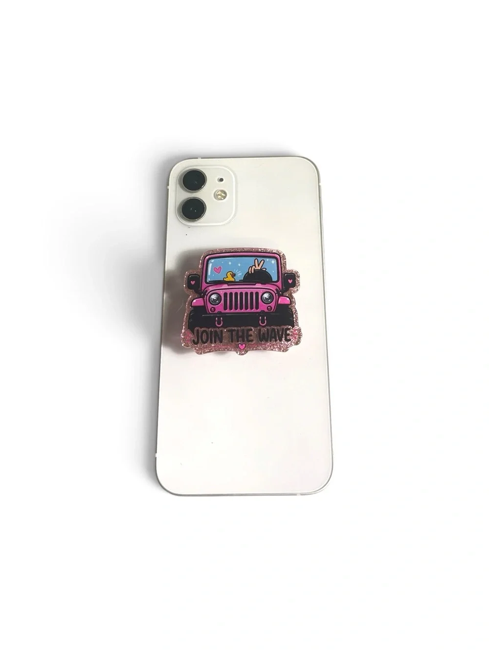 Jeep Pink Glitter Phone Grip PopSocket - Join The Wave